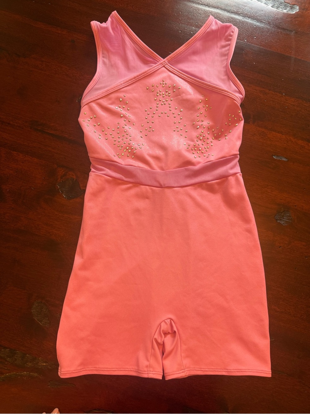 Cat & Jack Pink Rhinestone Cross-Front Dance One-Piece Leotard